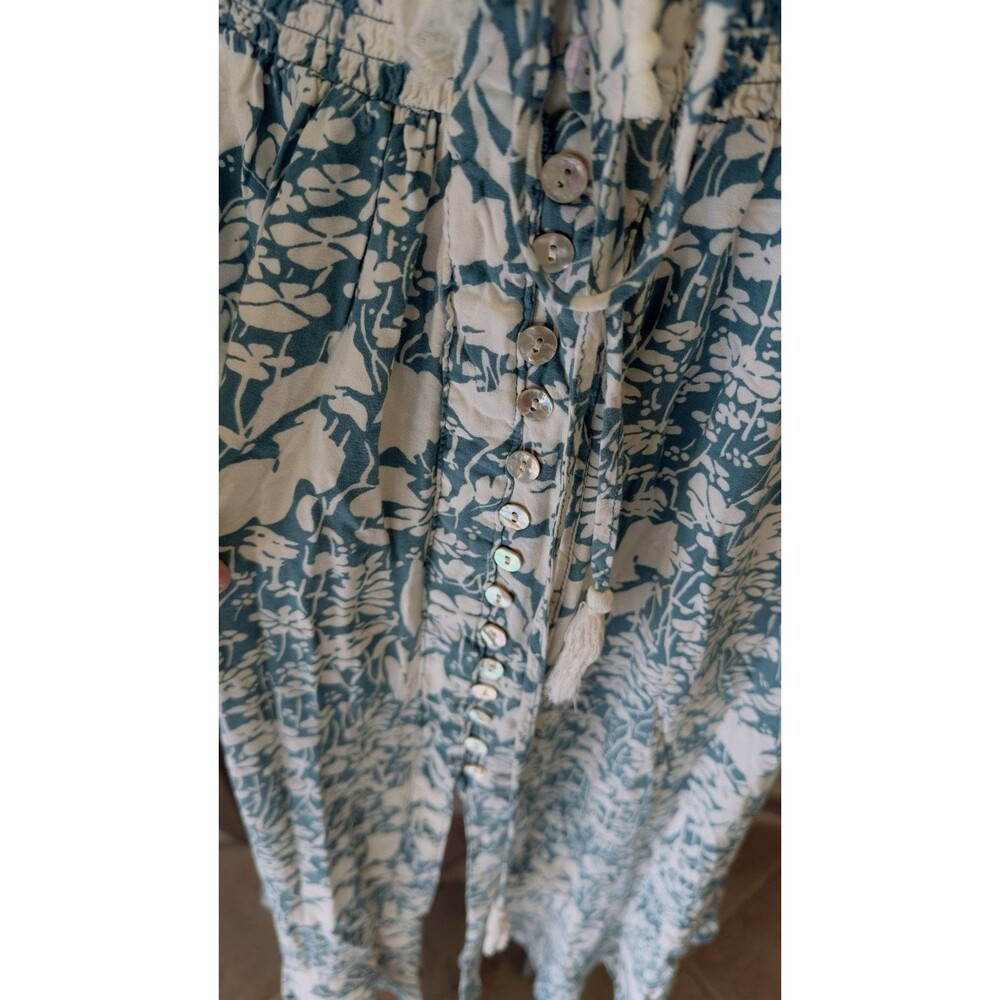 Cynthia Rowley Maxi Skirt Medium Womens S ‎ Floral Geometric Stretch green/white - Picture 5 of 7